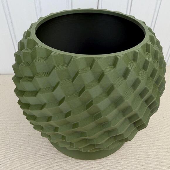 The Cobble Planter, Indoor Flower Pot, Tabletop Planter, Geometric Pattern - Picture 3 of 10